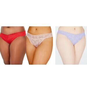 NWT Jenni Plus Size Lace Thong Underwear Pack of 3 One Size